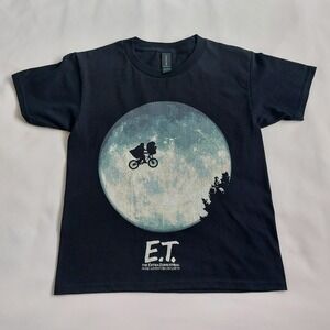 E.T. The Extra-Terrestrial Graphic T-Shirt Youth ‎ Small  Black Moon Bike Scene
